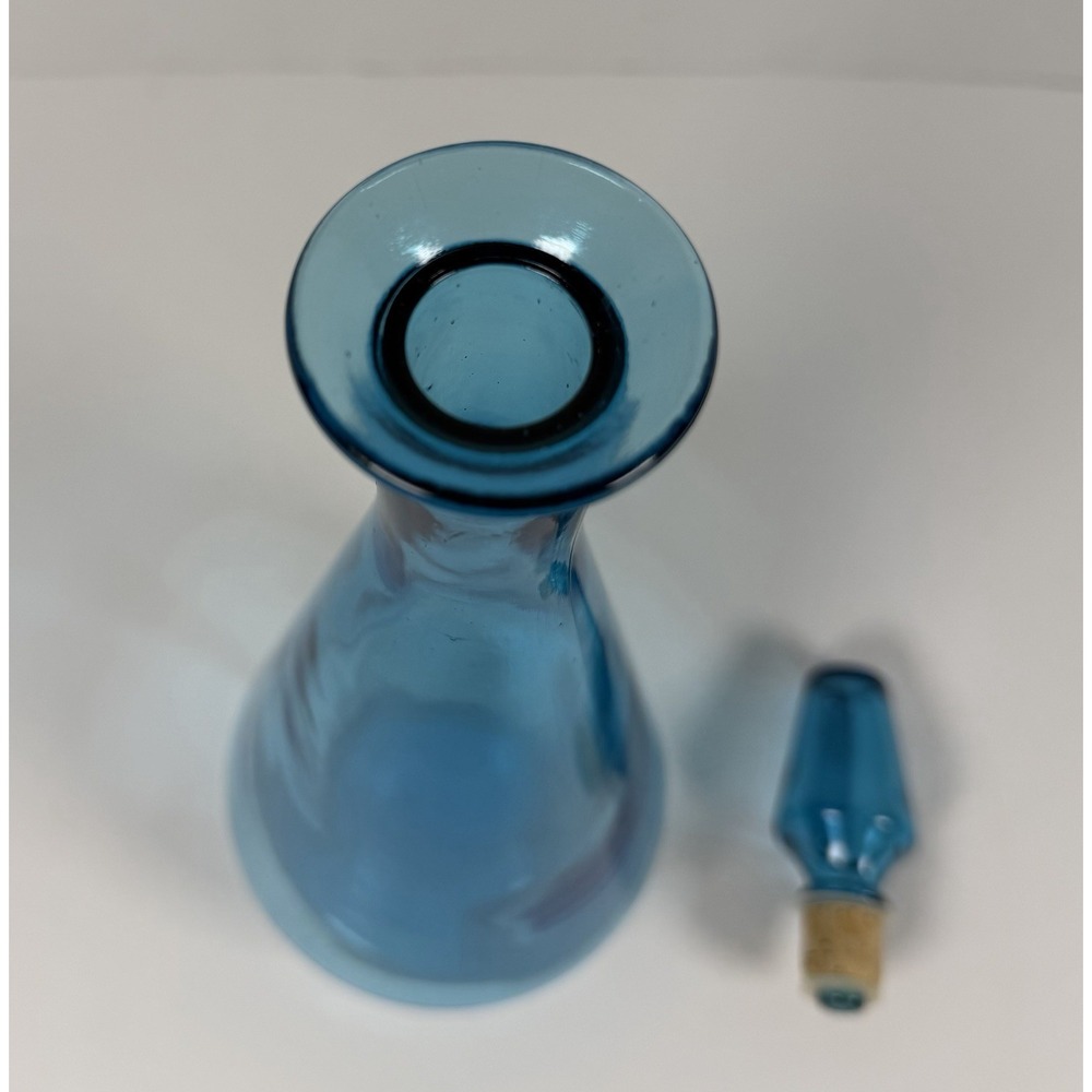 VTG Downy Fabric Softener Blue Glass Bottle Decanter 13 1/2 Inches Tall - Picture 3 of 6